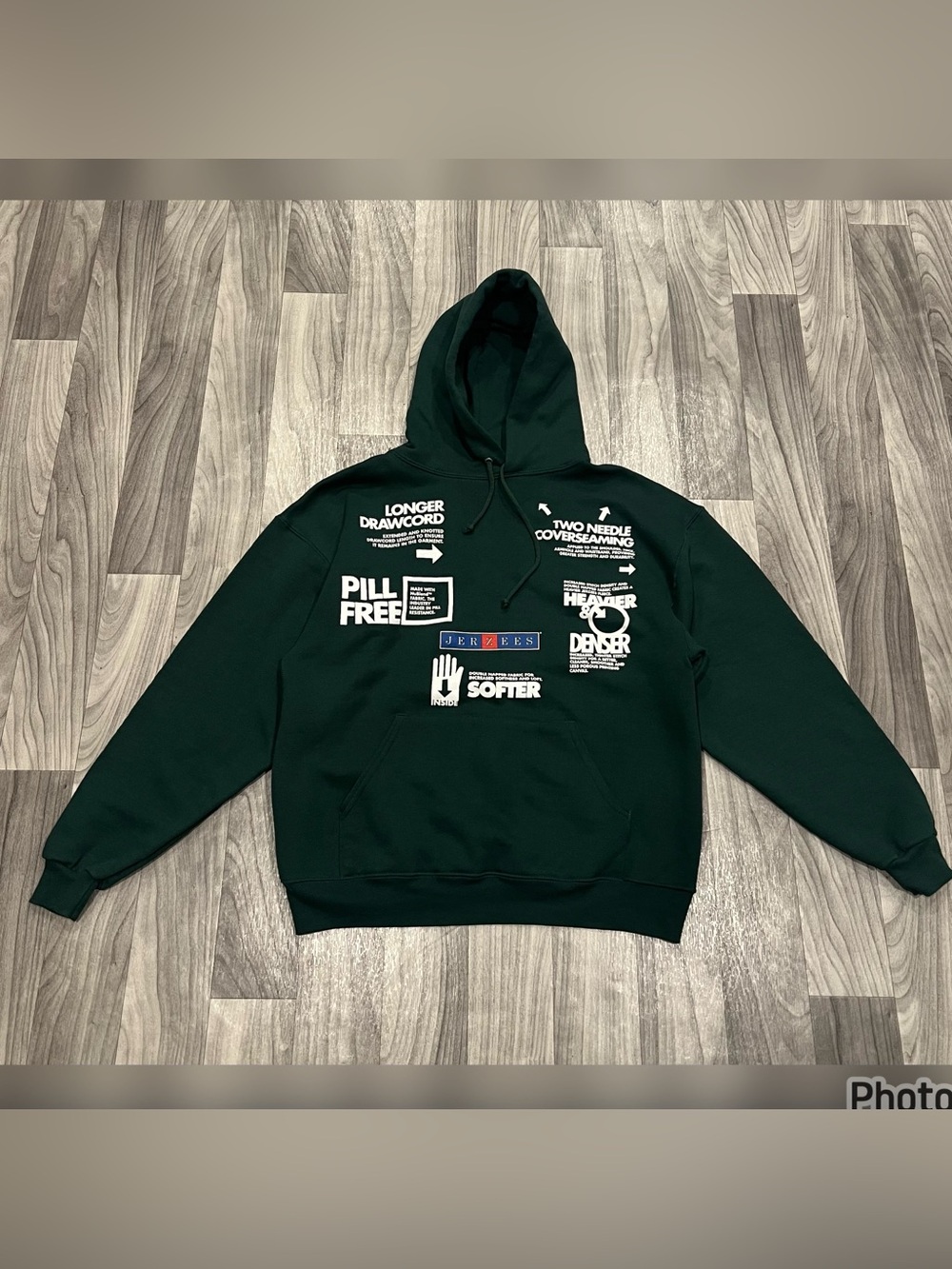 SIZE LARGE VINTAGE 2000s JERZEES PROMOTIONAL RARE PULLOVER HOODIE